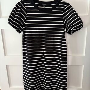 Halogen Black and White Puff Sleeve Mini Dress